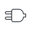 Thin, line, down, electricity, plug, charge, charger, electric, plug-thin, electrics, electrical icon