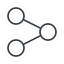 Thin, line, down, social, network, link, share, sharing, share-thin icon