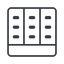 Thin, line, down, cell, table, data, grid, row, columns, spreadsheet, spreadsheet-thin icon