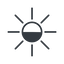 Thin, line, left, star, light, brightness, luminosity, intensity, brilliance, lighter, darker, dark, mode, Illumination, sun, shine, flash, ray, brightness-thin, brightness-thin-half, brightness-half icon