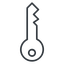 Thin, line, left, unlocked, unlock, locked, lock, key, access, security, key-thin icon