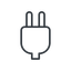 Thin, line, left, electricity, plug, charge, charger, electric, plug-thin, electrics, electrical icon