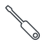 Thin, line, left, tool, mechanics, mechanical, repair, screwdriver, screw, screwdriver-thin icon