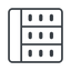 Thin, line, left, cell, table, data, grid, row, columns, spreadsheet, spreadsheet-thin icon