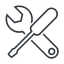 Thin, line, left, building, spanner, wrench, tool, screwdrive, construction, fix, tools, tools-thin icon