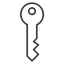 Thin, line, right, horizontal, mirror, unlocked, unlock, locked, lock, key, access, security, key-thin icon