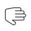 Thin, line, right, solid, hand, stop, fingers, hand-thin icon