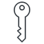 Thin, line, right, unlocked, unlock, locked, lock, key, access, security, key-thin icon