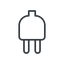 Thin, line, right, electricity, plug, charge, charger, electric, plug-thin, electrics, electrical icon
