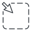 Thin, line, right, square, arrow, select, selection, dashed, area, cursor, select-thin icon