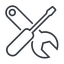 Thin, line, right, building, spanner, wrench, tool, screwdrive, construction, fix, tools, tools-thin icon