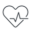 Thin, line, horizontal, mirror, rate, medical, heart, medic, beating, beat, monitor, pulse, beating-heart-thin, beating-heart icon
