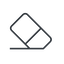 Thin, line, horizontal, mirror, remove, eraser, erase, rubber, eraser-alt-thin, eraser-alt icon