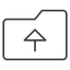 Thin, line, up, horizontal, mirror, folder, directory, folders, directories, folder-up-thin icon