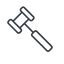 Thin, line, horizontal, mirror, gavel, law, auction, hammer, judge, gavel-thin icon