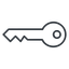 Thin, line, up, horizontal, mirror, unlocked, unlock, locked, lock, key, access, security, key-thin icon