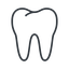 Thin, line, up, solid, horizontal, mirror, cog, medical, health, care, medic, clinical, tooth, molar, dental, dentist, stomatology, teeth, tooth-thin icon