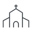 Thin, line, christian, church, cathedral, church-thin icon
