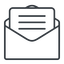 Thin, line, envelope, mail, message, email, letter, contact, sheet, open, read, open-envelope, open-envelope-text, text, envelope-text, envelope-text-thin icon