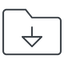 Thin, line, down, folder, directory, folders, directories, folder-down-thin icon
