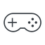 Thin, line, up, game, play, gaming, games, gamepad, pad, joystick, gamepad-thin icon