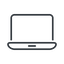Thin, line, computer, laptop, laptop-thin icon