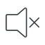 Thin, line, up, speaker, volume, mute, unmute, music, sound, loudspeaker, mute-thin icon