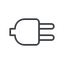 Thin, line, up, electricity, plug, charge, charger, electric, plug-thin, electrics, electrical icon