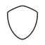 Thin, line, safe, shield, protection, royalty, blazon, shield-thin icon