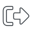 sign-out-thin icon.  icon. Friconix, free collection of beautiful icons.