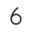 Thin, line, number, font, digit, 6, six, six-thin icon