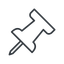 thumbtack-alt-thin icon.  icon. Friconix, free collection of beautiful icons.