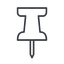 Thin, line, up, thumbtack, pin, unpin, thumbtack-thin icon