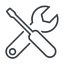 tools-thin icon.  icon. Friconix, free collection of beautiful icons.
