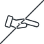 Thin, line, down, horizontal, mirror, prohibited, healthcare, help, care, gift, hand, giving, giving-hand, love, give, giving-hand-thin icon