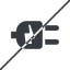 Thin, line, down, horizontal, mirror, prohibited, electricity, plug, charge, charger, electric, electrics, electrical, plug-alt icon