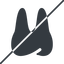 Thin, line, down, solid, horizontal, mirror, cog, prohibited, medical, health, care, medic, clinical, tooth, molar, dental, dentist, stomatology, teeth, tooth-solid icon