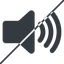Thin, line, down, horizontal, mirror, prohibited, speaker, volume, mute, unmute, music, sound, loudspeaker, volume-3-solid icon