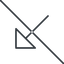 Thin, line, down, arrow, prohibited, corner, arrow-corner-thin icon