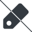 Thin, line, down, prohibited, label, tag, value, cost, price, label-solid icon