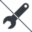 Thin, line, down, prohibited, spanner, wrench, tool, mechanics, mechanical, repair, spanner-solid icon