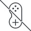 Thin, line, left, horizontal, mirror, prohibited, game, gaming, games, gamepad, pad, joystick, gamepad-thin icon