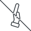 Thin, line, left, horizontal, mirror, prohibited, healthcare, help, care, gift, hand, giving, giving-hand, love, give, giving-hand-thin icon