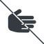 Thin, line, left, solid, horizontal, mirror, prohibited, hand, stop, fingers, hand-solid icon