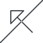 Thin, line, left, arrow, prohibited, corner, arrow-corner-thin icon