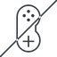 Thin, line, left, prohibited, game, gaming, games, gamepad, pad, joystick, gamepad-thin icon