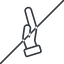 Thin, line, left, prohibited, healthcare, help, care, gift, hand, giving, giving-hand, love, give, giving-hand-thin icon