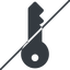 Thin, line, left, prohibited, unlocked, unlock, locked, lock, key, access, security, key-solid icon
