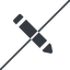 Thin, line, left, wide, prohibited, pen, pencil, draw, edit icon