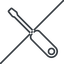 Thin, line, left, prohibited, tool, mechanics, mechanical, repair, screwdriver, screw, screwdriver-thin icon